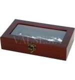 Darčeková krabička MAHAGON presklenená s vinárskou súpravou 4 pomôcok