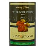 Mrva & Stanko Veltlínske zelené - Dolné Orešany 2015, akostné víno, suché, 0,75 l - etiketa