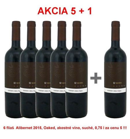 Akcia 5 + 1 REPA WINERY Alibernet 2015, Oaked, akostné víno, suché, 0,75 l