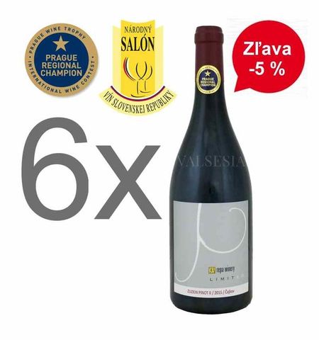 Akcia - 6 x Zuzkin Pinot II (Pinot Noir) 2015 Limited edition, Oaked, akostné víno, suché, 0,75 l