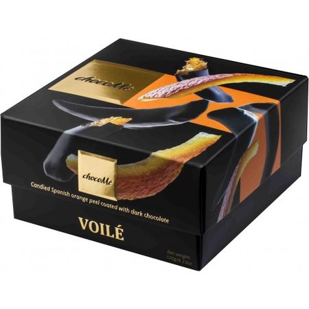 ChocoMe Voilé - Kandizovaná španielska pomarančová kôra v tmavej čokoláde s klinčekmi, 120g