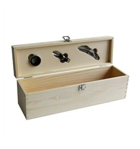 Darčekový box na víno drevený + 3 pomôcky