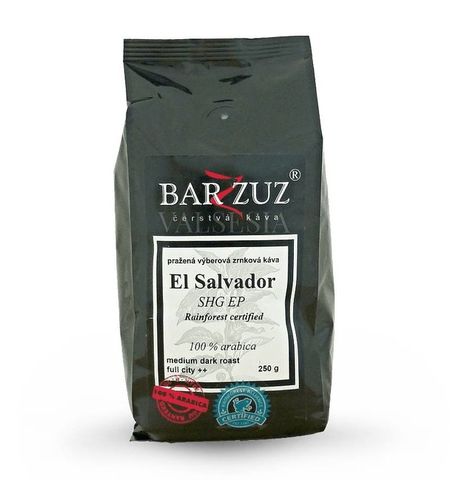El Salvador SHG EP, Rainforest certified, zrnková káva, 100 % arabica, 250 g