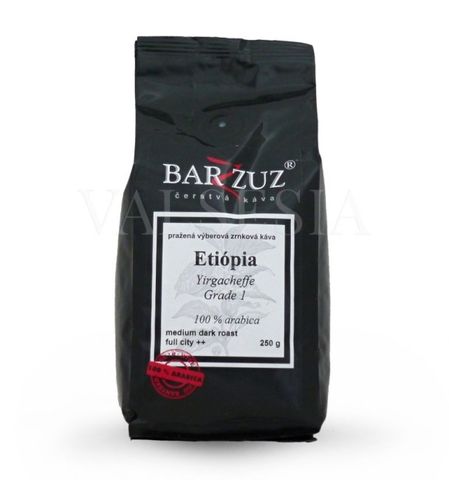 Etiópia Yirgacheffe, Grade 2, washed, zrnková káva, 100 % arabica, 250 g