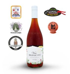 Brusnicové víno - limitovaná edícia, značkové ovocné víno, sladké, 0,75 l