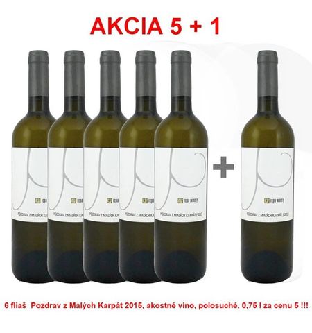 Akcia 5 + 1 REPA WINERY Pozdrav z Malých Karpát 2015, akostné víno, polosuché, 0,75 l
