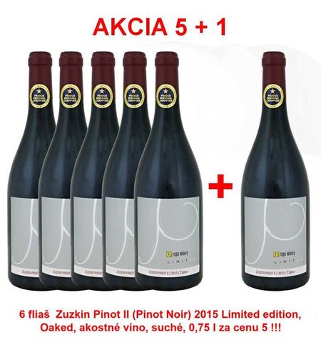 Akcia 5 + 1 REPA WINERY Zuzkin Pinot II (Pinot Noir) 2015 Limited edition, Oaked, akostné víno, suché, 0,75 l